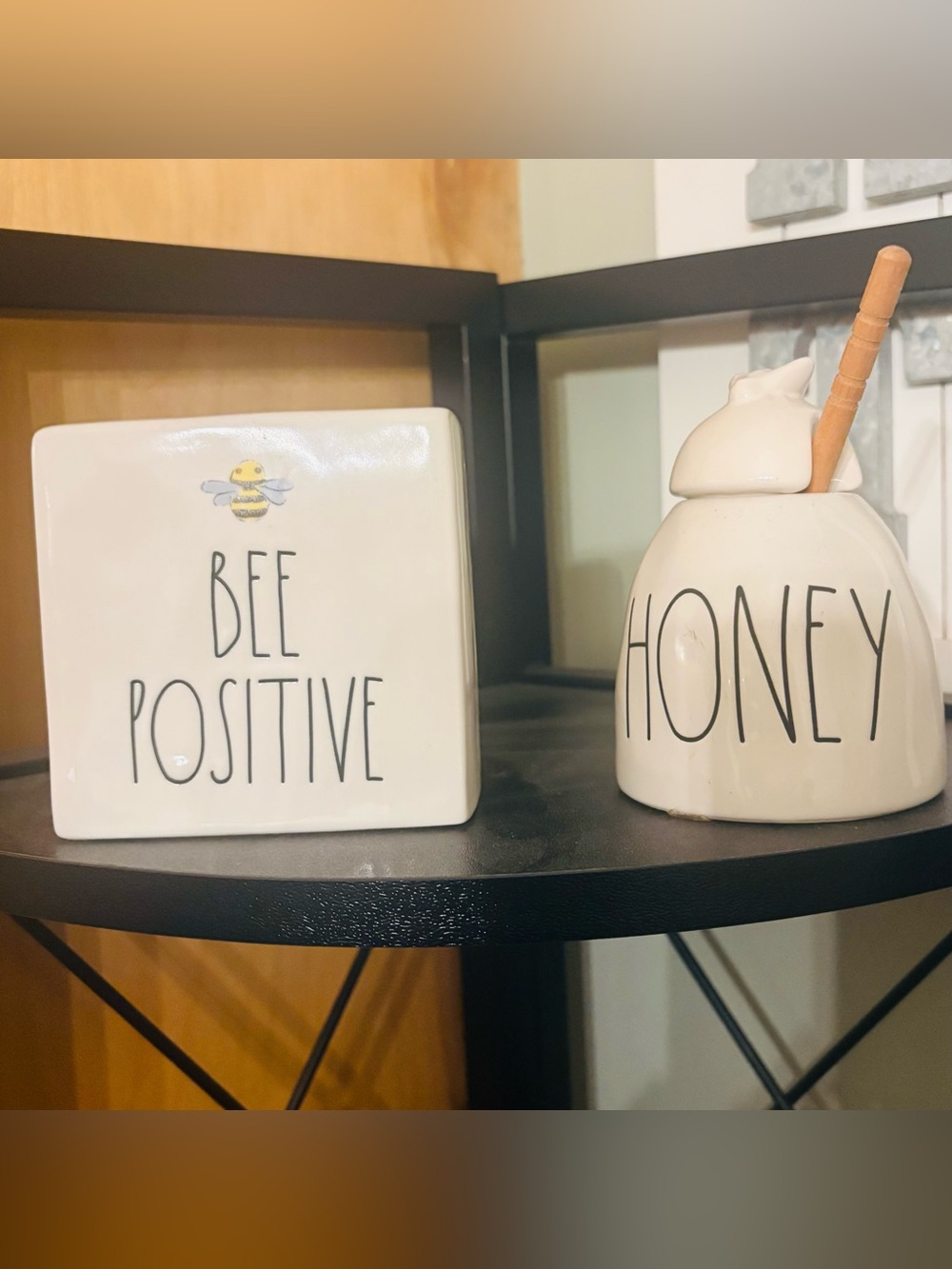 Bee Positive Ceramic Honey Set - Rae Dunn